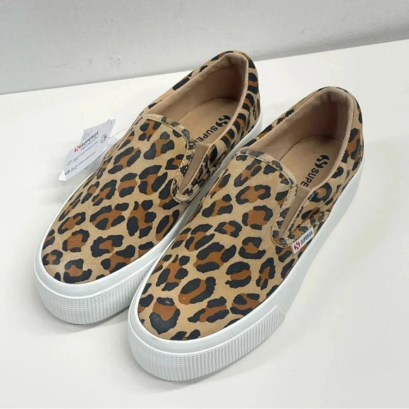 NWT Superga Women’s 2306 Suede K Leopard Print Sneaker Size 5 - Picture 2 of 10